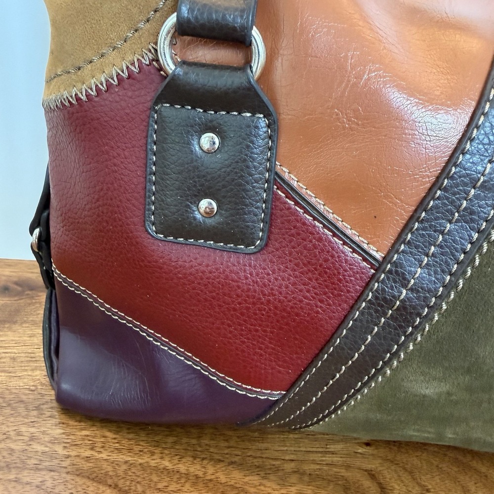 Vintage Relic Boho Patchwork Shoulder Bag Purse Leather Suede Trim - Picture 2 of 8